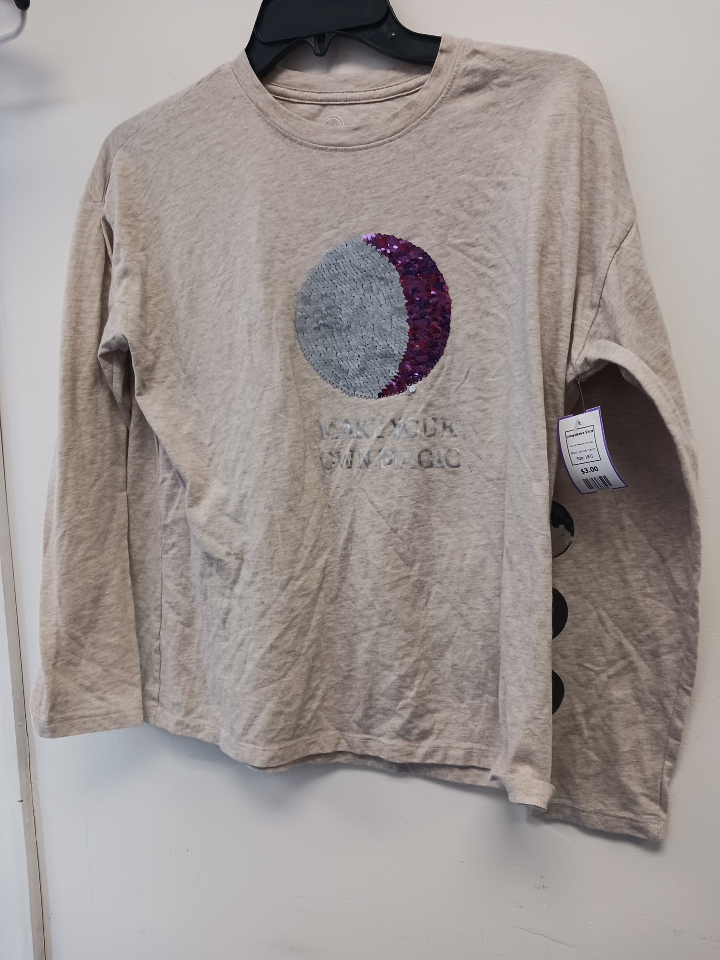 Tan Make You Own Magic Wonder Nation Longsleeve Shirt, 18 G