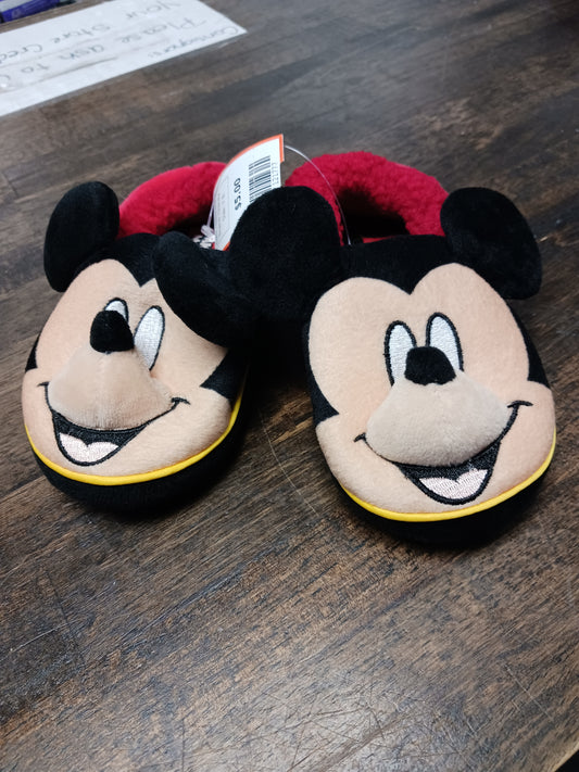 red/black Disney Mickey Mouse Slippers, 7 B