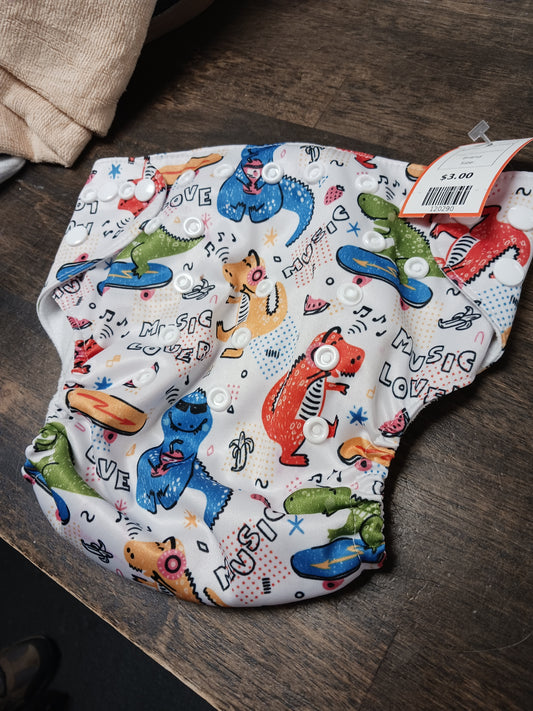 blue/yellow/red  Dinosaur Diaper Covers