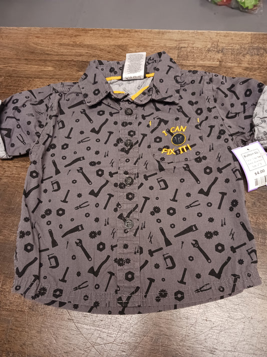 Grey Tool Boys Rock Button Up, 2T B