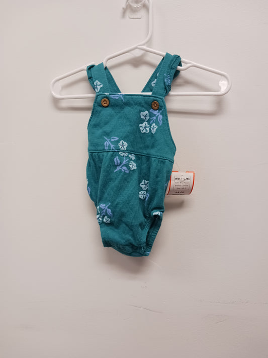 Blue Flower Carters Bib Shorts, NB G