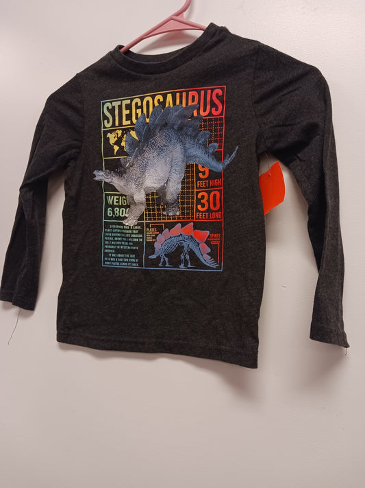 Black 365 kids Long sleeve Dinosaur Shirt, 5 B