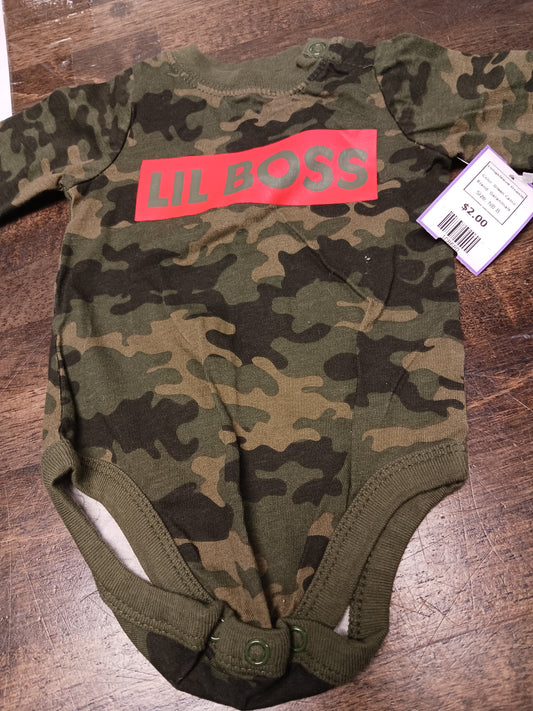 Green Camo Garanimals Longsleeve Onesie, NB B