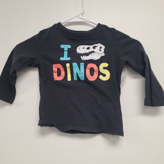 black Old Navy Long Sleeve Dino Tshirt, 2T B
