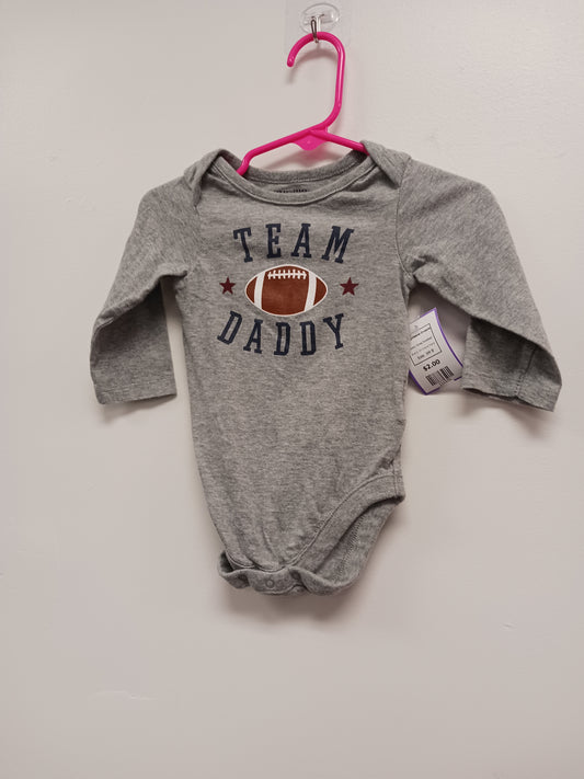 Grey Football Childrens Place Longsleeve Onesie, 3M B