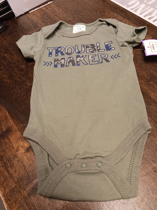 Green Trouble Maker Cutie Pie Onesie, NB B