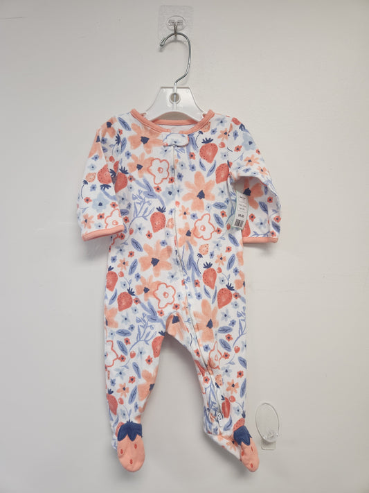White/Pink Flowers Carters Sleeper, 6M G