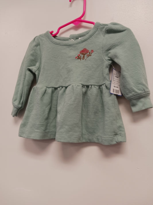 Green Mushroom Carters Dress, 6M G