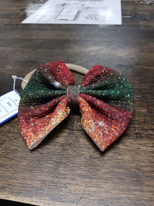 green/orange  bow