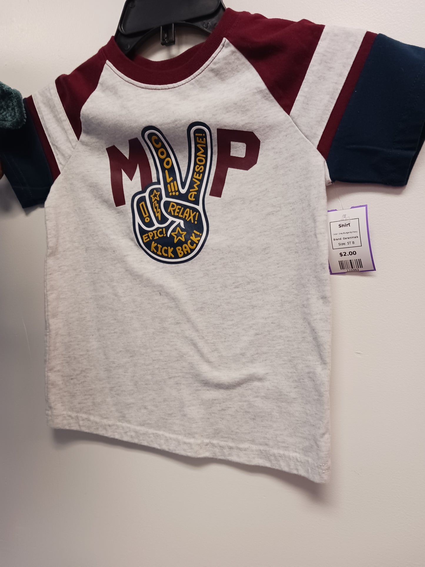 Grey/Burgandy/Navy Garanimals Shirt, 5T B