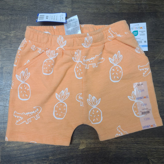orange Garanimals Alligator/pineapple Shorts, 12M B
