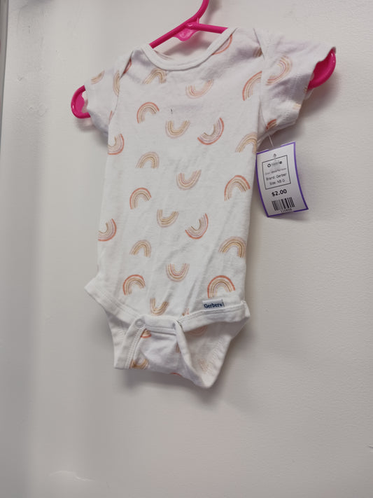 White Rainbow Gerber Onesie, NB G