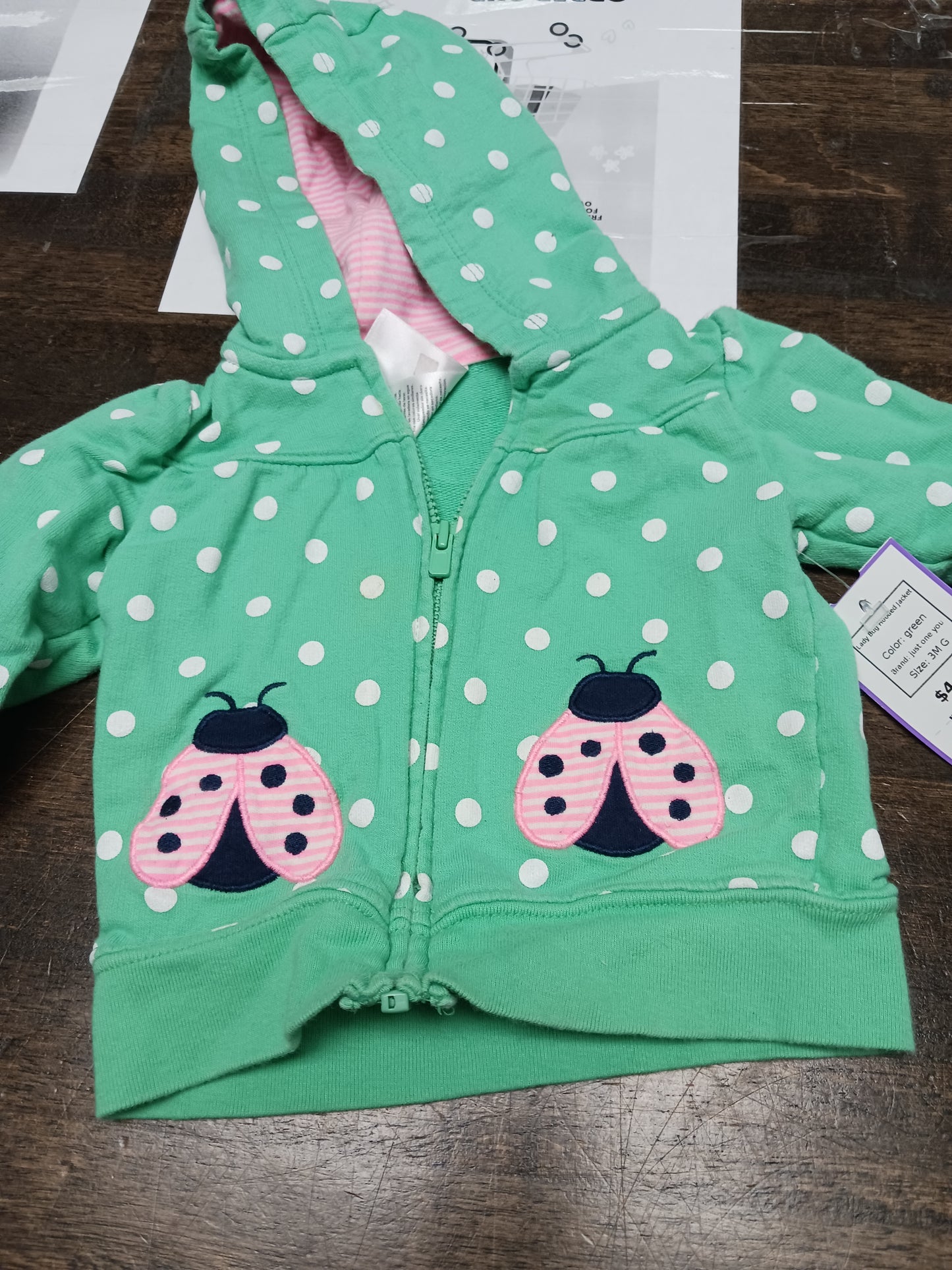 green just one you Lady Bug Hooded Jacket, 3M G
