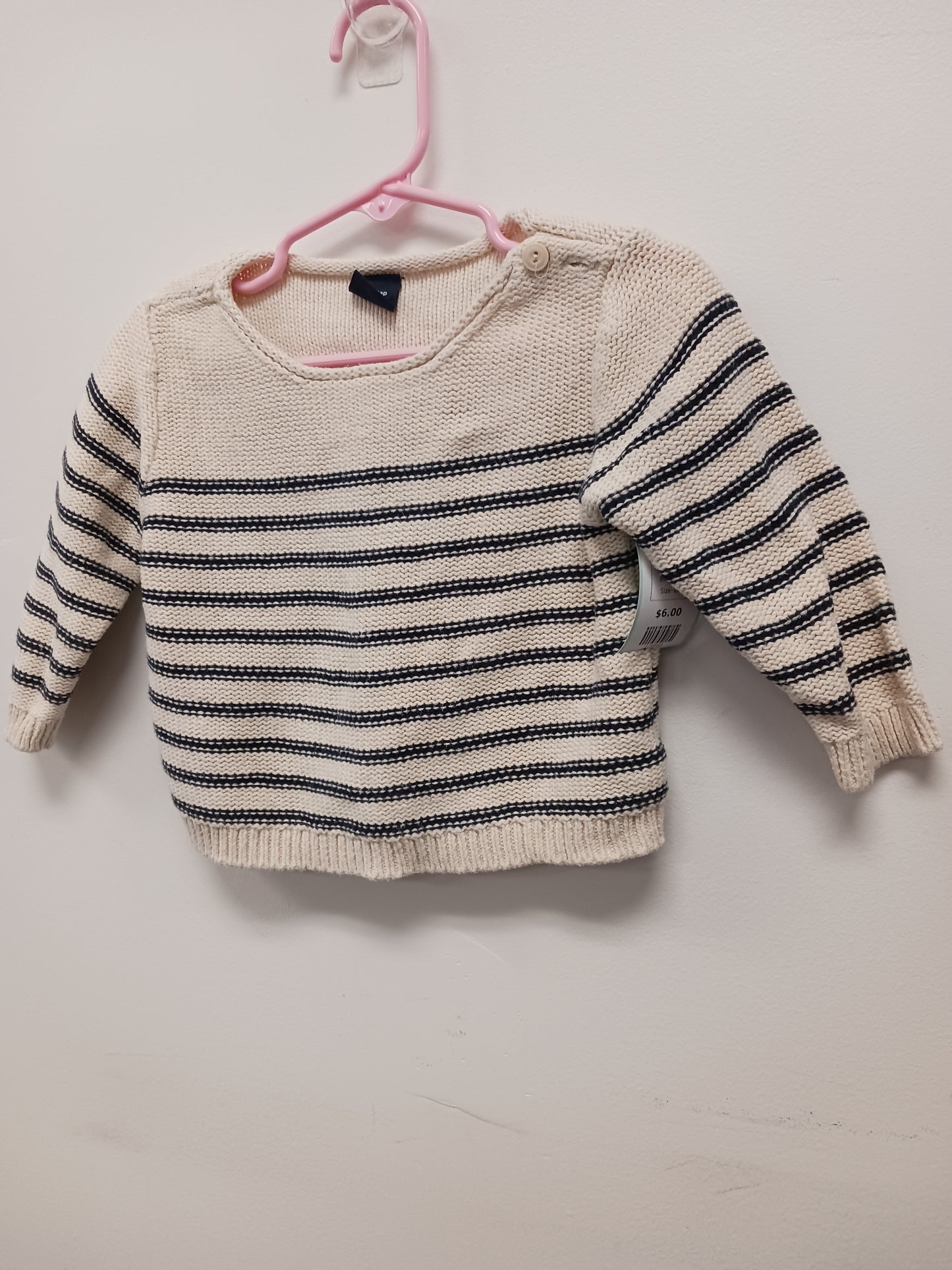 Cream/Navy Gap Sweater, 6M B