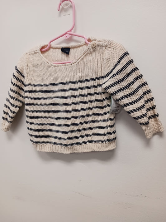 Cream/Navy Gap Sweater, 6M B