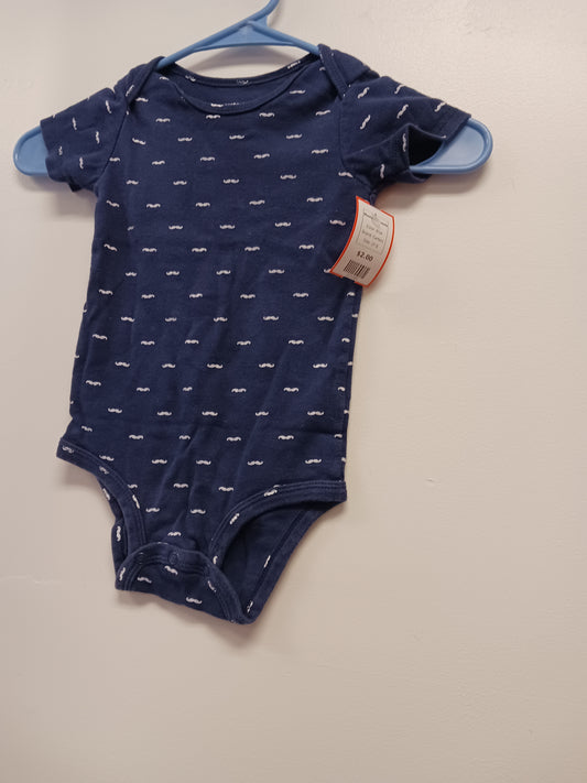 Blue Carters Mustache Onesie, 2T B