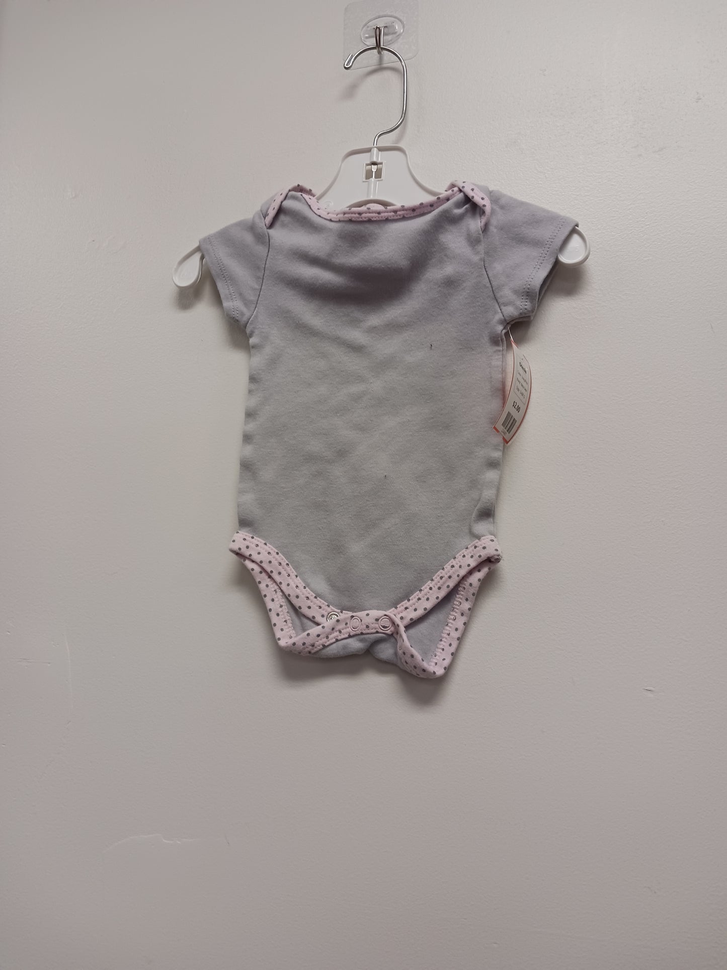 Grey/Pink Baby Gear Onesie, 3-6M G