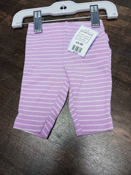 purple Carters Striped Pants, NB G