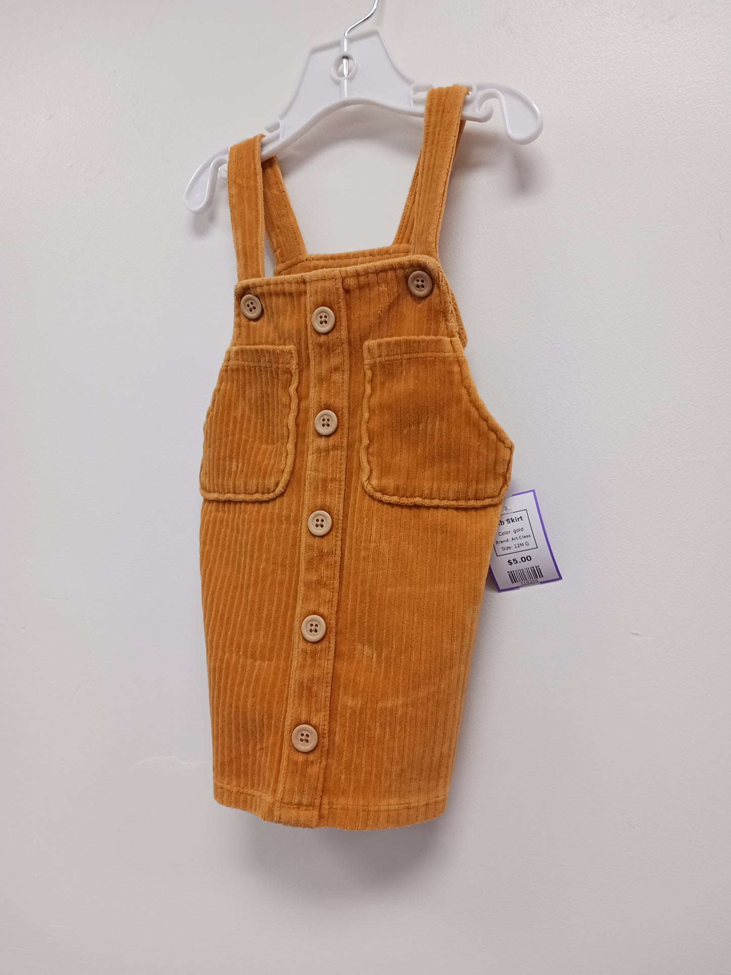 gold Art Class Bib Skirt, 12M G
