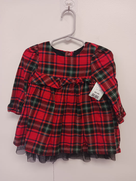 Red/Black/Green Cat & Jack Dress, 12M G