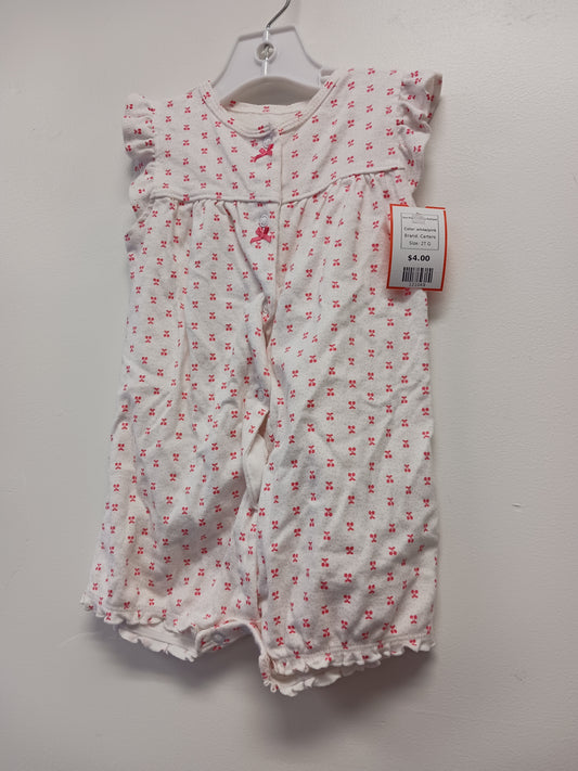 white/pink Carters One Piece Cherry Romper, 2T G