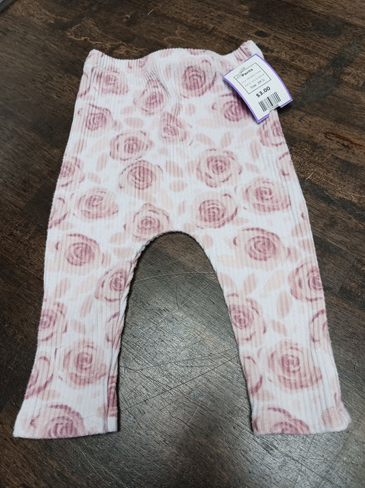 White/Pink Flower Kyle & Deena Pants, 3M G