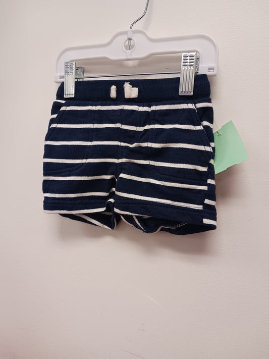 Navy/White Striped Carters Shorts, 3M B