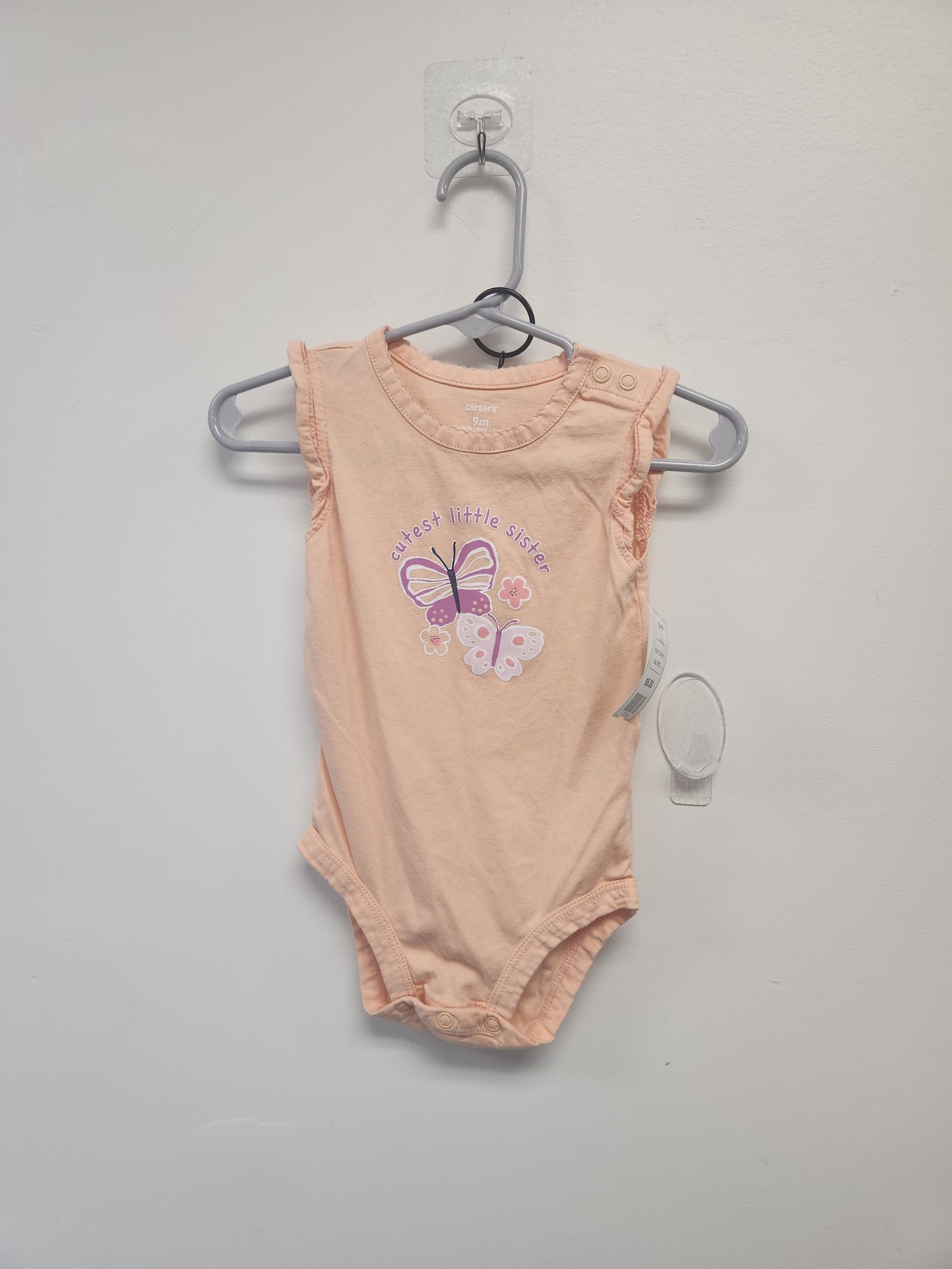 White/Pink/Purple Butterfly Carters Outfit, 9M G