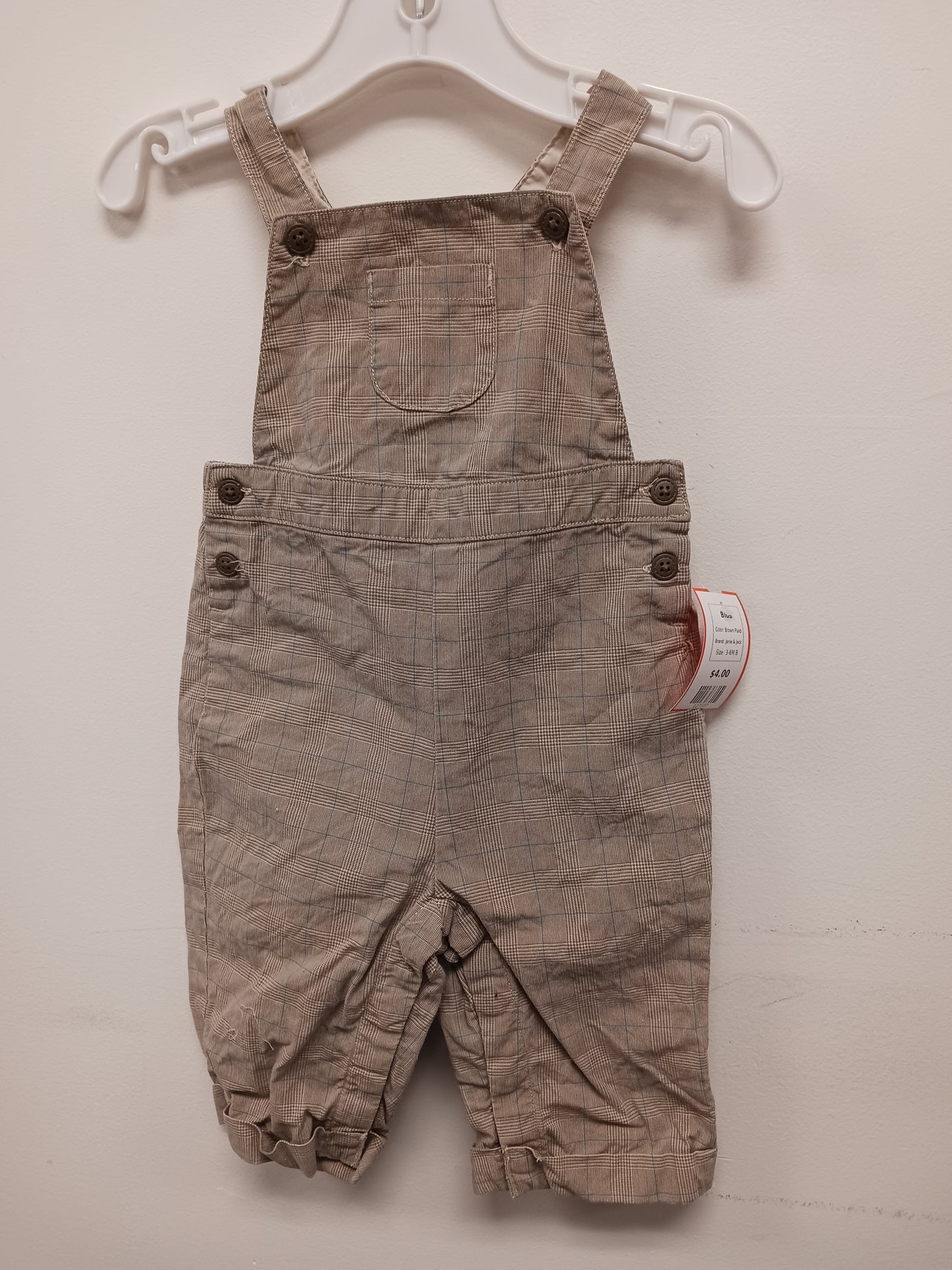 Brown Plaid Janie & Jack Bibs, 3-6M B