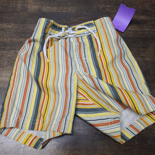 yellow/green Old Navy Striped Swim Trunks 6-12m, 6M B