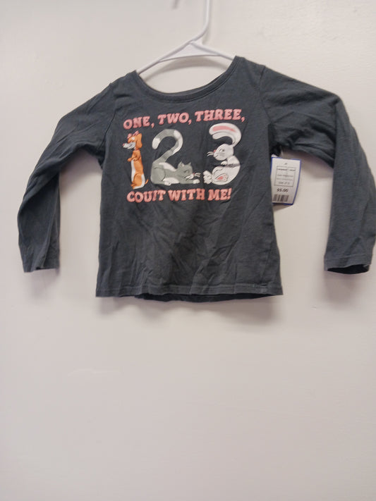 Grey Animal Childrens Place Longsleeve Shirt, 3T G