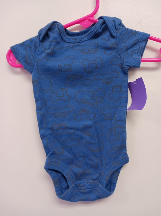 Blue/Grey Cars Carters Onesie, 3M B