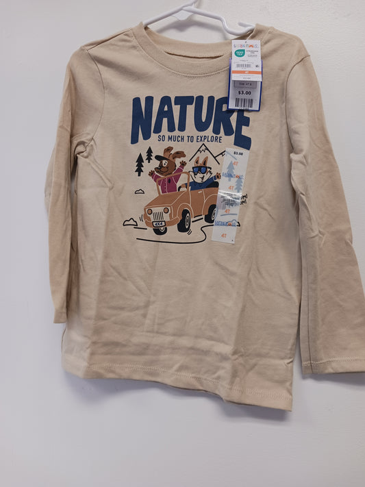 Tan Nature Garanimals Longsleeve Shirt, 4T B