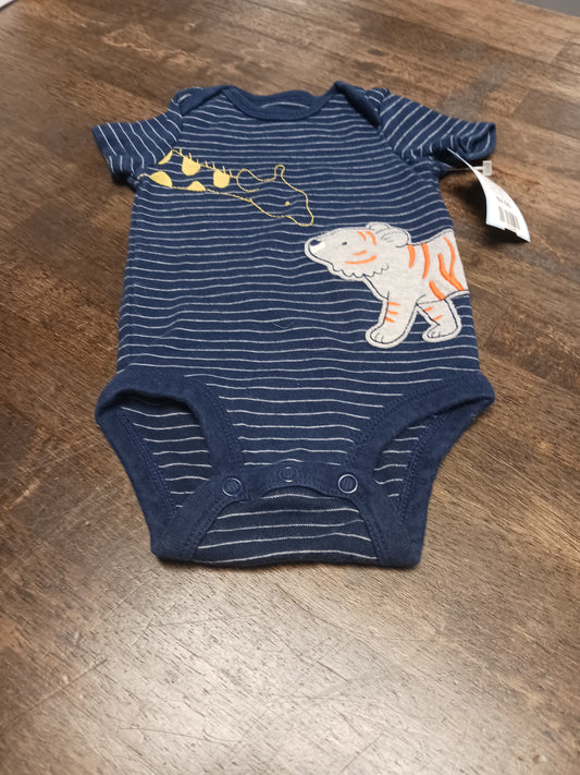 Navy Giraffe/Tiger Carters Onesie, NB B