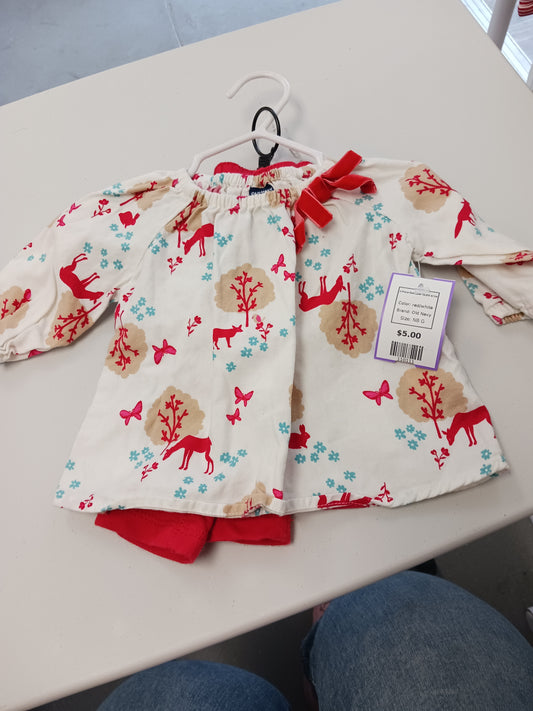 red/white Old Navy 2 Piece Reindeer Outfit 0/3m, NB G