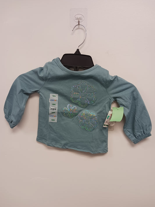 Green Garanimals Long Sleeve Flower Shirt, 18M G