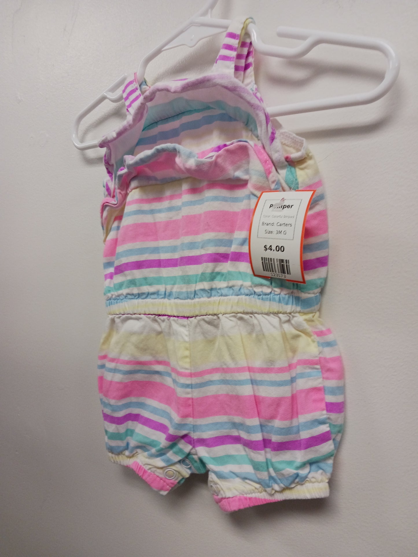 Colorful Striped Carters Romper, 3M G