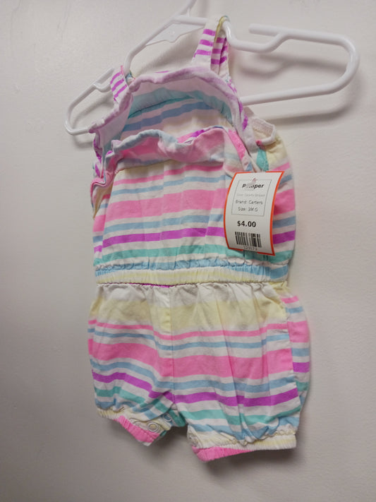 Colorful Striped Carters Romper, 3M G