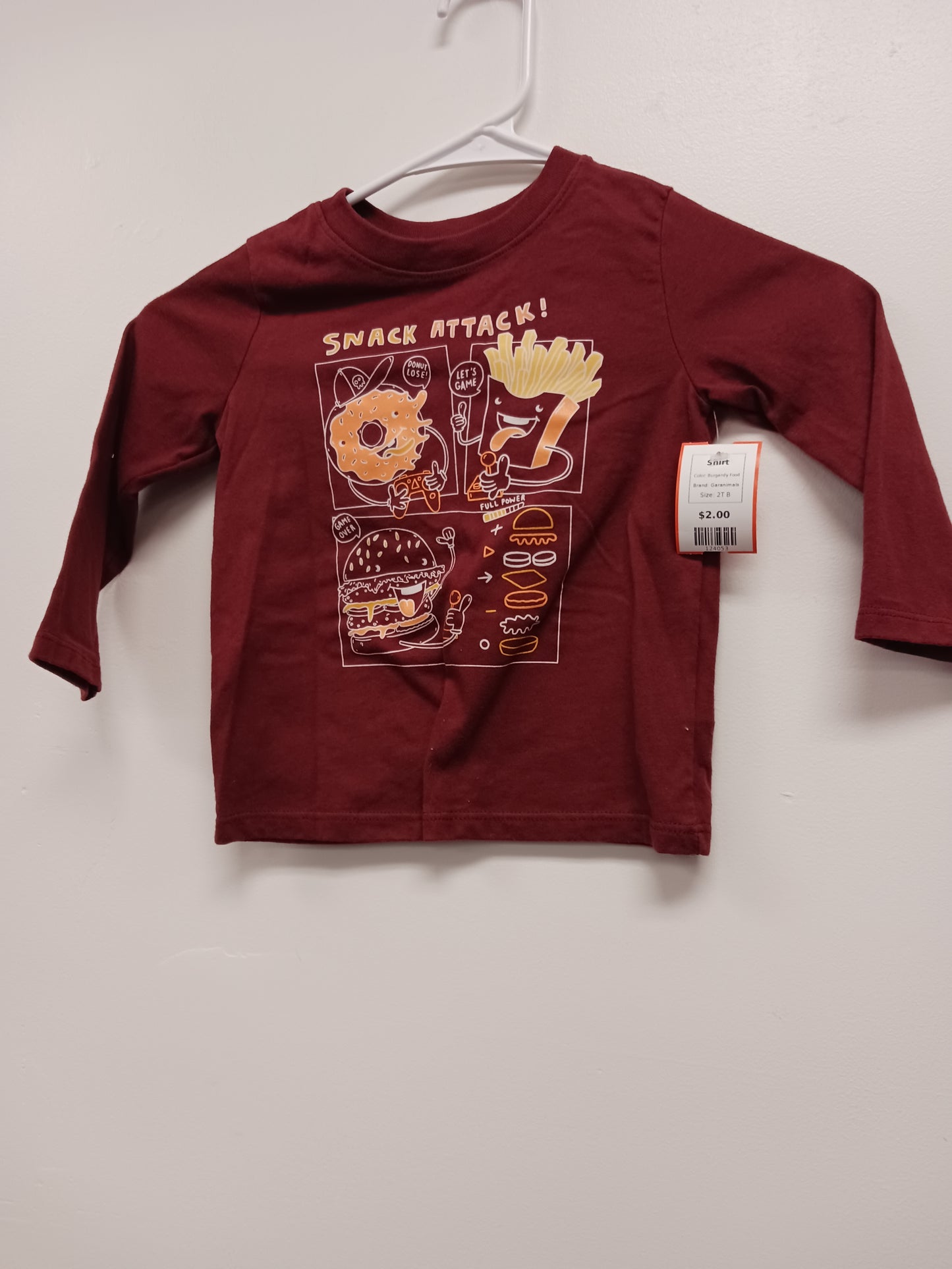 Burgandy Food Garanimals Shirt, 2T B
