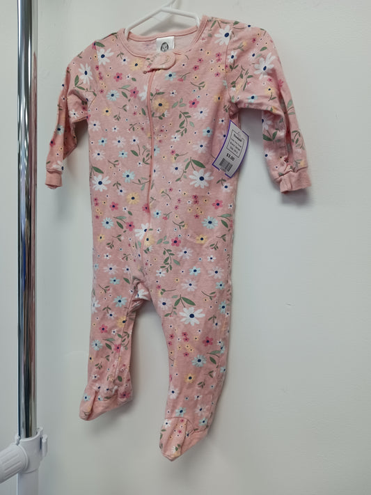 Pink Flower Gerber Sleeper, 3M G