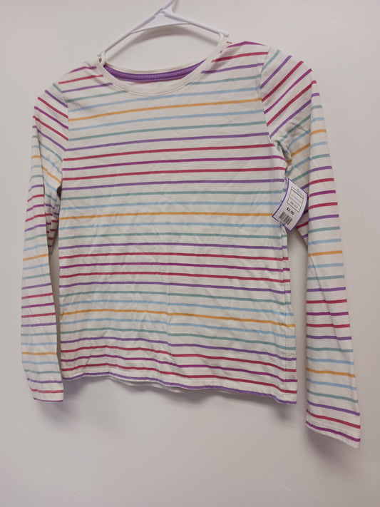 White/Colorful Striped Wonder Nation Longsleeve Shirt, 10 G