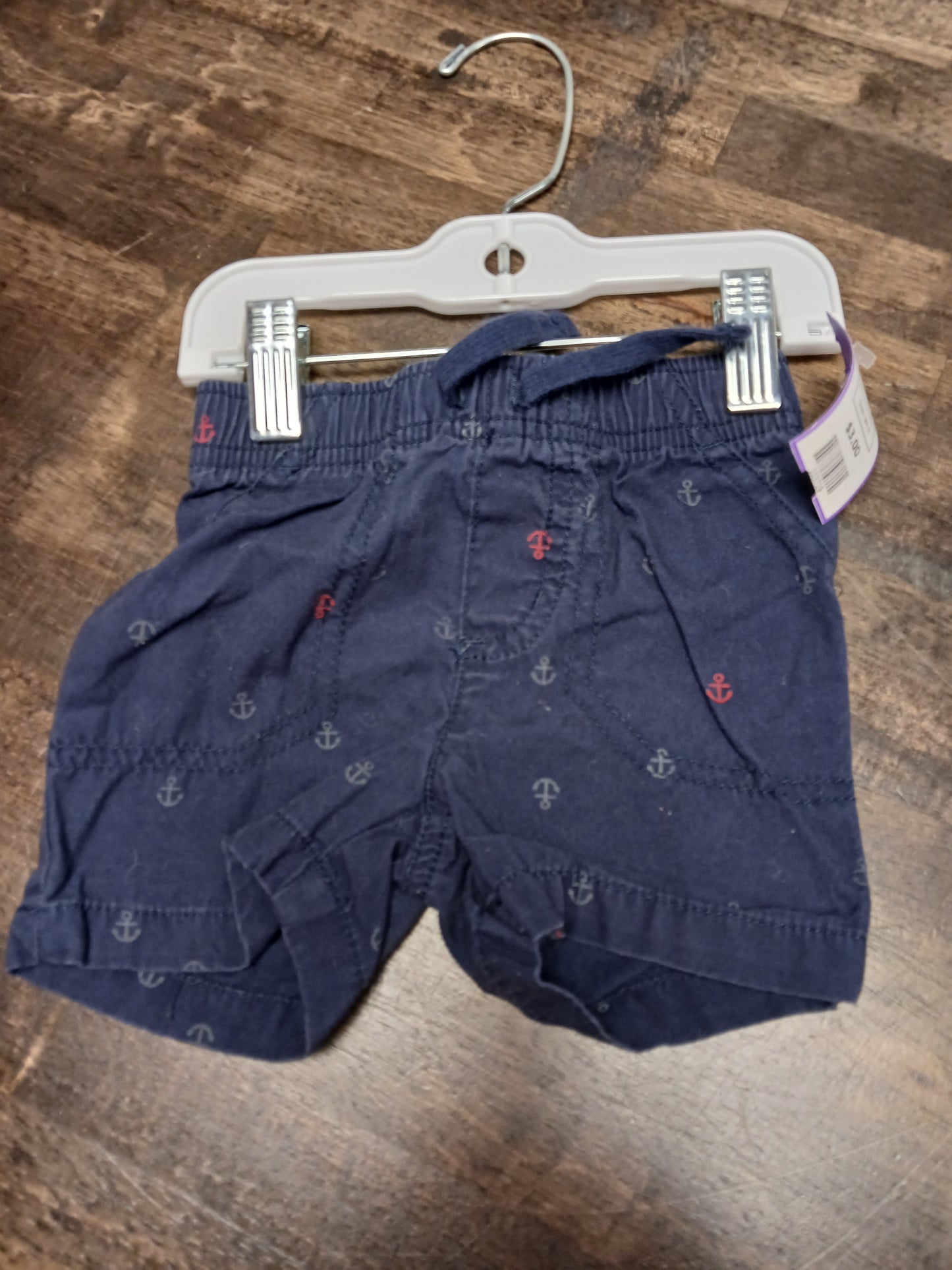 Navy Anchor Jumping Bean Shorts, 9M B