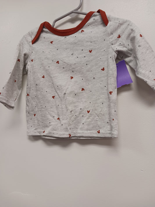 Grey/Orange Mickey Disney Longsleeve Shirt, 3M B