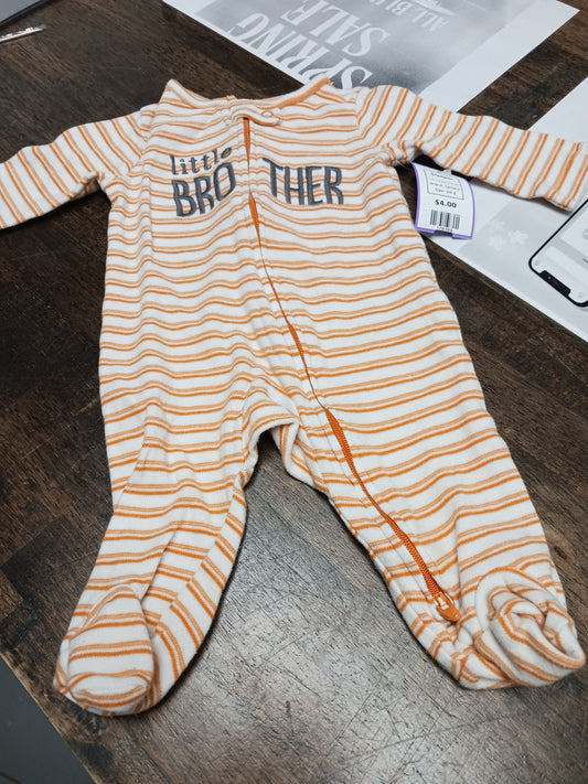 Orange/White Striped Carters Sleeper, 3M B