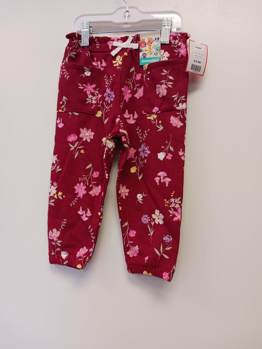 Burgandy Flower Garanimals Pants, 2T G