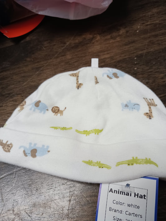 white Carters Animal Hat, 3M B