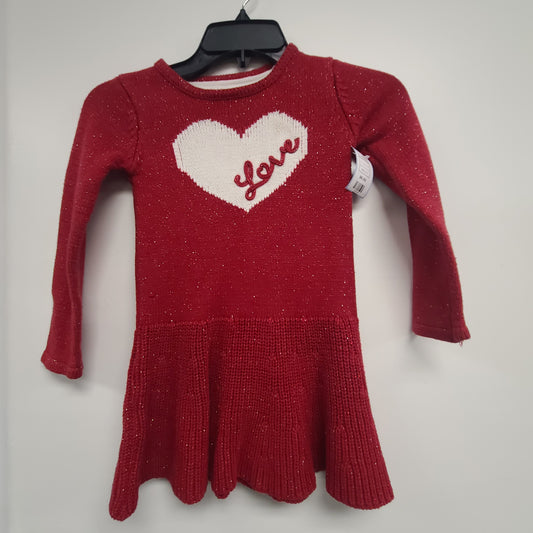 Red/White Love Christian Siriano Sweater Dress, 5T G