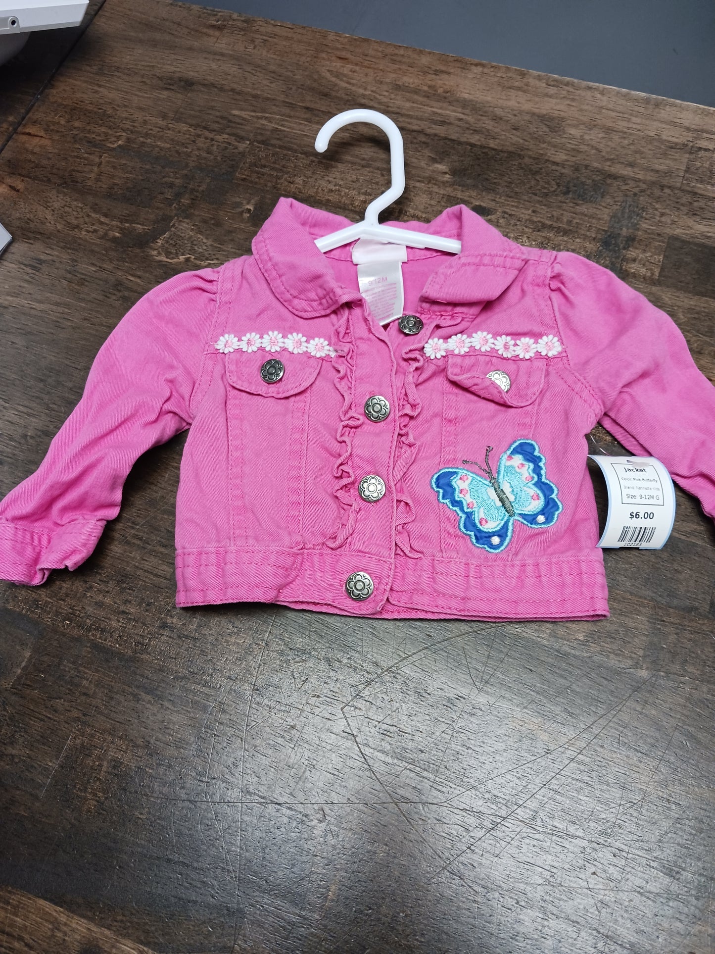 Pink Butterfly Nannette Kids Jacket, 9-12M G