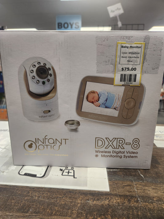 White/Gold Infant Optics Baby Monitor