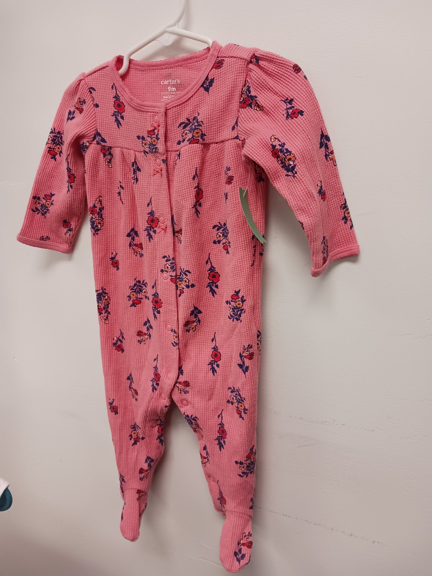 Pink Flower Carters Sleeper, 9M G